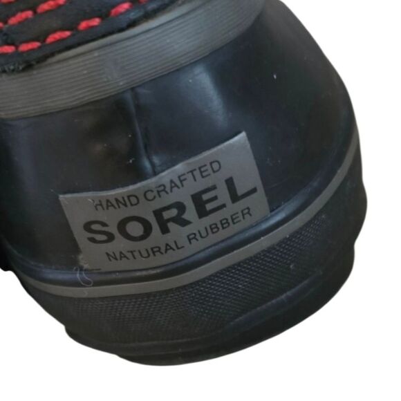 SOREL Boots Mens Size 9 1964 Premium Waterproof Boots Black Red NM1560-012 - Picture 4 of 8